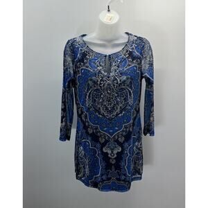 Inc International S Blouse Artsy Bohemian Romantic Paisley Classic Beachy